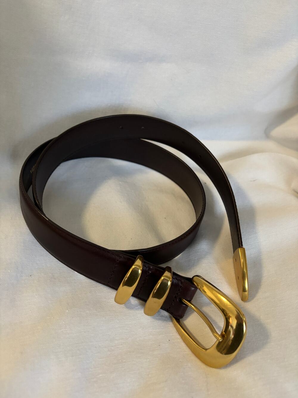Aritzia “Legendary Wide” Brown Leather Belt Size L